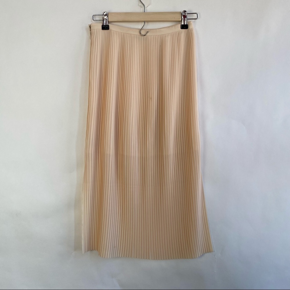 & other stories Blush Pink Pleated Side Slit Midi Skirt - Picture 5 of 8